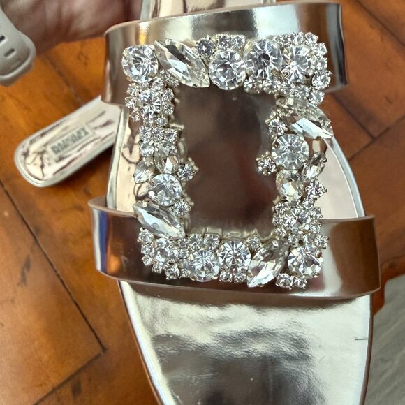 Badgley Mischka Collection Josette Slide Sandals, Champagne Gold, size 8, NIB - Picture 9 of 13